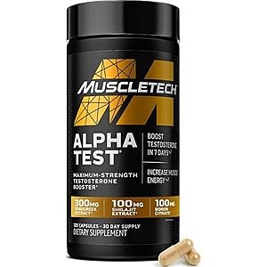 [SnS, AC] $10.83* | 120-Count MuscleTech Alpha Test Supplement Capsules at Amazon